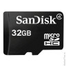 Карта памяти micro SDHC, 32 GB, SANDISK, скорость передачи данных 4 Мб/сек (class 4), SDSDQM-032G-B3