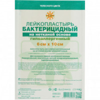 Перевяз. ср-ва Лейкопластырь бакт. 6х10см н/тканный Leiko 100шт/уп, комплект 100 шт