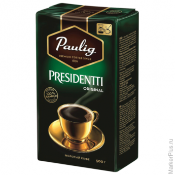 Кофе молотый PAULIG (Паулиг) "Presidentti Original", натуральный, 500 г, вакуумная упаковка, 16568