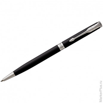 Ручка шариковая Parker "Sonnet Matte Black СT Slim" черная, 1,0мм, поворот., подар. уп.