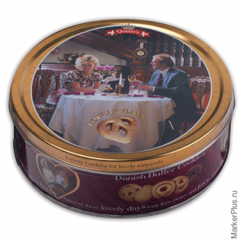 Печенье датское BISCA Queen's "Чудесные дни", сливочно-шоколадное, в железной банке, 454 г, 25454