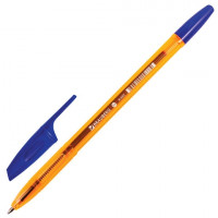 Ручка шариковая BRAUBERG "X-333" AMBER, СИНЯЯ, корпус тонированный оранжевый, узел 0,7 мм, линия письма 0,35 мм, 142832, 10 шт/в уп