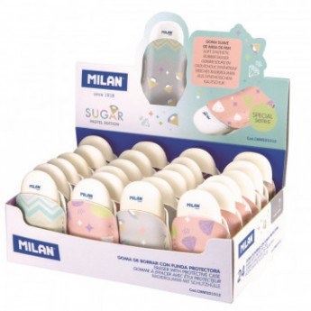 Ластик каучуковый Milan Pastel Sugar Diamond, CMMSD1012 в чехле, ассорти