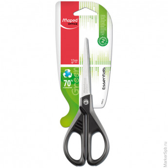 Ножницы "Essentials Green" 17 см, европодвес 6 шт/в уп