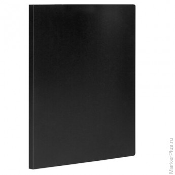 Папка с боковым металлическим прижимом STAFF, черная, до 100 листов, 0,5 мм, 229233