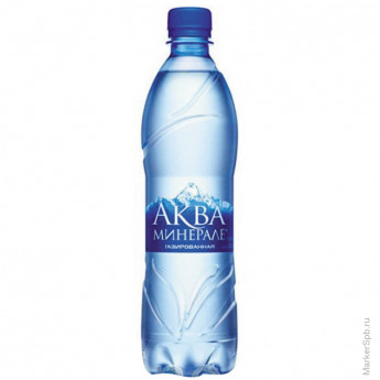 Вода минеральная газированная АкваМинерале, 0,6л, пластиковая бутылка, 12шт.