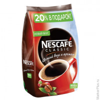 Кофе растворимый NESCAFE (Нескафе) "Classic", гранулированный, 900 г, мягкая упаковка, 12214322