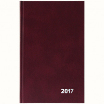 Ежедневник датированный 2017г., А5, 168л., БВ, бордовый