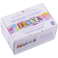 Краски по ткани Decola 'Модные оттенки', 6 цветов, 20мл, картон 