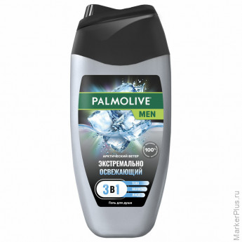 Гель для душа 3 в 1 для лица, волос и тела 250 мл, PALMOLIVE MEN "Арктический ветер", освежающий, 5996175230951