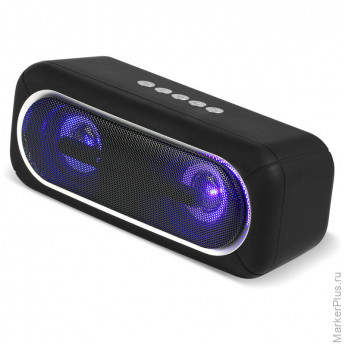 Колонка портативная Smartbuy Satellit 2, 2х5Вт, Bluetooth, MP3, FM-радио, подстветка, черный