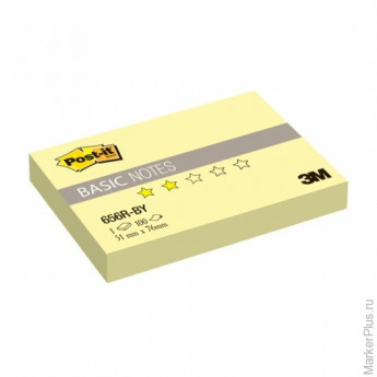 Блок самоклеящийся (стикер) POST-IT Basic, 51х76 мм, 100 л., желтый, 656R-BY