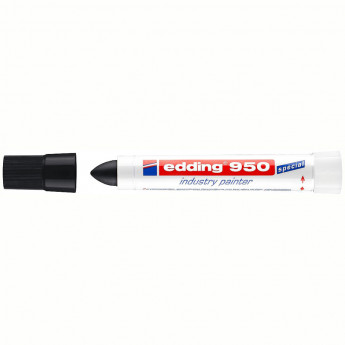 Маркер промышленный Edding "950" черный, 10мм (перманентная паста) 10 шт/в уп