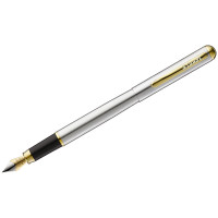 Ручка перьевая Luxor "Marvel" синяя, 0,8мм, корпус хром/золото 10 шт/в уп