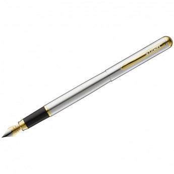 Ручка перьевая Luxor 'Marvel' синяя, 0,8мм, корпус хром/золото, 10 шт/в уп