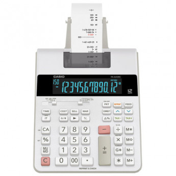 Калькулятор CASIO печатающий FR-2650RC, 12 разрядов, 313х195мм, питание от адаптера 250402, БЕЛЫЙ, FR-2650RC-W-EH