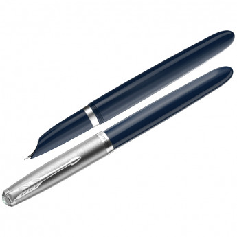 Ручка перьевая Parker "51 Midnight Blue CT", черная, 0,8мм, подарочная упаковка