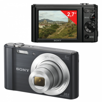 Фотоаппарат компактный SONY Cyber-shot DSC-W810, 20,4 Мп, 6x zoom, 2,7" ЖК-монитор, черный, DSCW810B