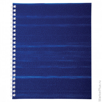 Тетрадь 96л., А5, клетка на гребне BG, бумвинил, синий