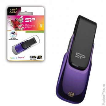 Флэш-диск 8 GB, SILICON POWER B31, USB 3.0, фиолетовый, SP08GBUF3B31V1U