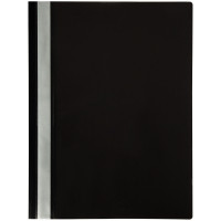 Папка-скоросшиватель пластик. OfficeSpace, А4, 120мкм, черная с прозр. верхом 5 шт/в уп