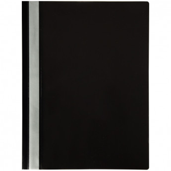 Папка-скоросшиватель пластик. OfficeSpace, А4, 120мкм, черная с прозр. верхом, 5 шт/в уп