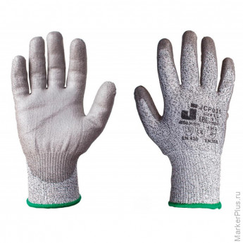 Перчатки защитные от порезов JetaSafety JCP031 трикотаж. 3кл. цв.серый р.ХL