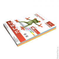 Бумага цветная CREATIVE color, А4, 80 г/м2, 250 л., (5 цветов х 50 л.), микс медиум, БОpr-250r