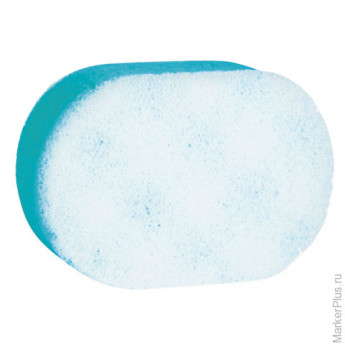 Мочалка-губка, поролон+массаж, 16 г (5,5х10х14 см), синяя, "Овал", TIAMO "Massage", 12622