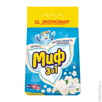 Стиральный порошок-автомат 4 кг, МИФ, 3 в 1, "Свежесть долины роз"