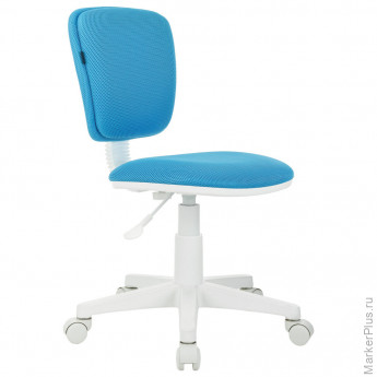Кресло детское BRABIX "Joy MG-204W", без подлокотников, пластик белый, ткань TW, голубое, 533012