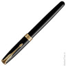 Ручка перьевая PARKER "Sonnet Lacquer GT", корпус черный лак, латунь, позолоченные детали, 1931527, черная