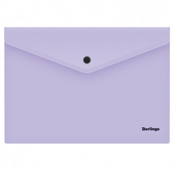 Папка-конверт на кнопке Berlingo 'Instinct', А4, 180мкм, лаванда, 5 шт/в уп