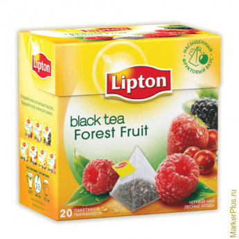 Чай LIPTON (Липтон) "Forest Fruit", черный с лесными ягодами, вишней и клубникой, 20 пирамидок по 2 