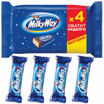Шоколадный батончик Milky Way, 4штx26г/уп, комплект 4 шт