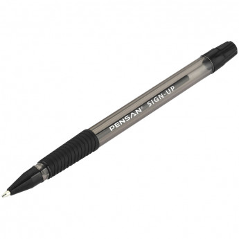 Ручка шариковая PenSan "Sign-Up" черная, 1мм, грип, на масляной основе 12 шт/в уп