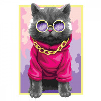 Картина по номерам на картоне ТРИ СОВЫ 'Стильный кот', 30*40, с акриловыми красками и кистями