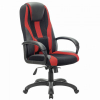 Кресло компьютерное BRABIX PREMIUM "Rapid GM-102", НАГРУЗКА 180кг, экокожа/ткань, черное с красными вставками, 532107