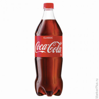 Напиток газированный COCA-COLA (Кока-кола), 1 л, пластиковая бутылка, 269444