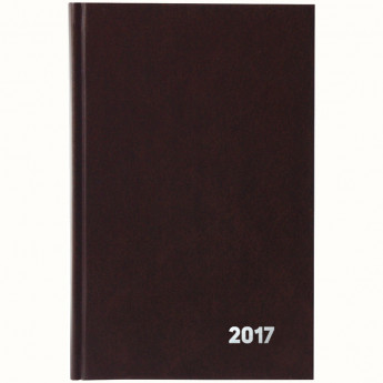 Ежедневник датированный 2017г., А5, 168л., БВ, коричневый