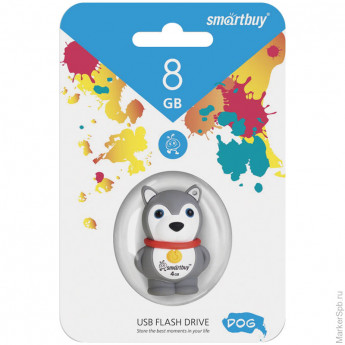 Память Smart Buy "Wild series" Собака 8GB USB 2.0, серый