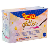 Гуашь JOVI, 6 цв., с кистью, с блестками, картонная коробка