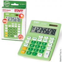 Калькулятор STAFF настольный STF-8318, ЗЕЛЕНЫЙ, 8 разрядов, двойное питание, 145х103 мм