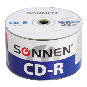 Диски CD-R SONNEN, 700 Mb, 52x, Bulk, 50 шт., 512571, комплект 50 шт