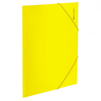 Папка на резинках BRAUBERG "Neon", неоновая желтая, до 300 листов, 0,5мм, 22хххх, 227461