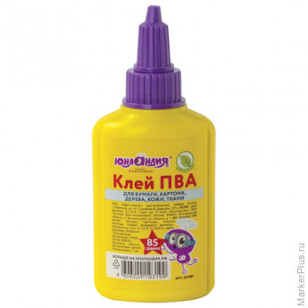 Клей ПВА ЮНЛАНДИЯ (бумага, картон, дерево), 85 г