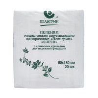 Пеленки впитывающие Пелигрин 90х180см, Super, 20шт/уп (М90х180/20S), комплект 20 шт