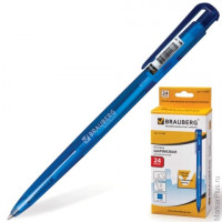 Ручка шариковая BRAUBERG автоматическая 'Dialog', корпус синий, толщина письма 0,7 мм, синяя, 141509