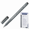 Ручка капиллярная (линер) STAEDTLER "Pigment Liner", ЧЕРНАЯ, корпус серый, линия письма 0,8 мм, 308 08-9