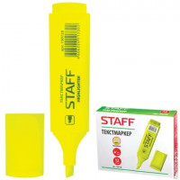 Текстмаркер STAFF, скошенный наконечник 1-5 мм, лимонный, 150728 12 шт/в уп